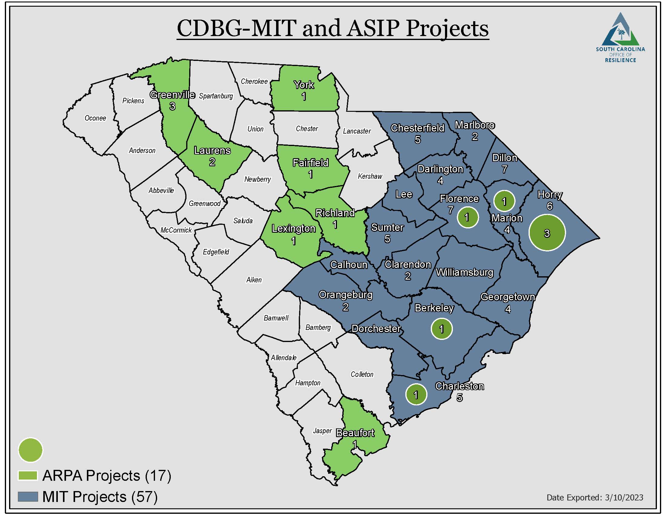 Map of ARPA projects