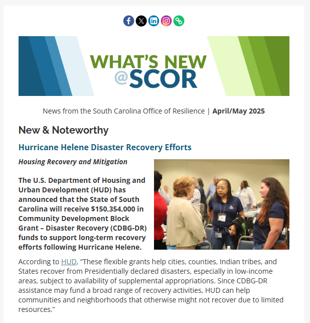Screenshot of the SCOR Newsletter Heading