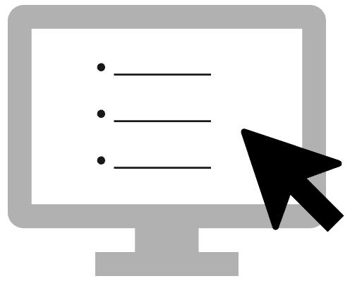 Computer screen with arrow