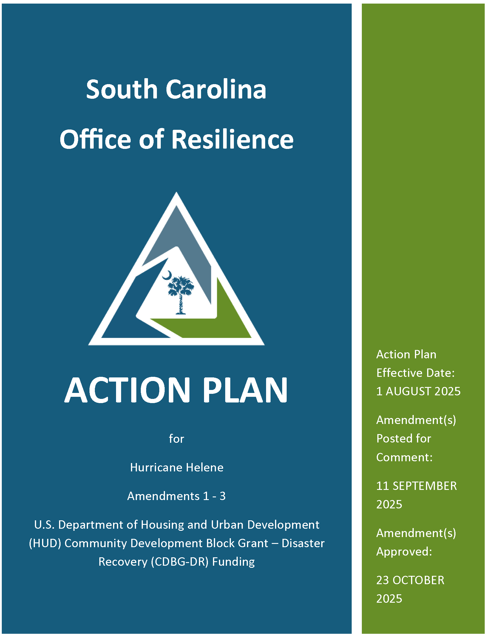 Cover of Hurricane Helene Action Plan. This hyperlinks to a PDF copy of the Plan.