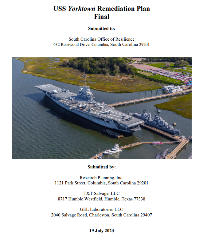 Cover of the USS Yorktown Remediation Plan Final Report